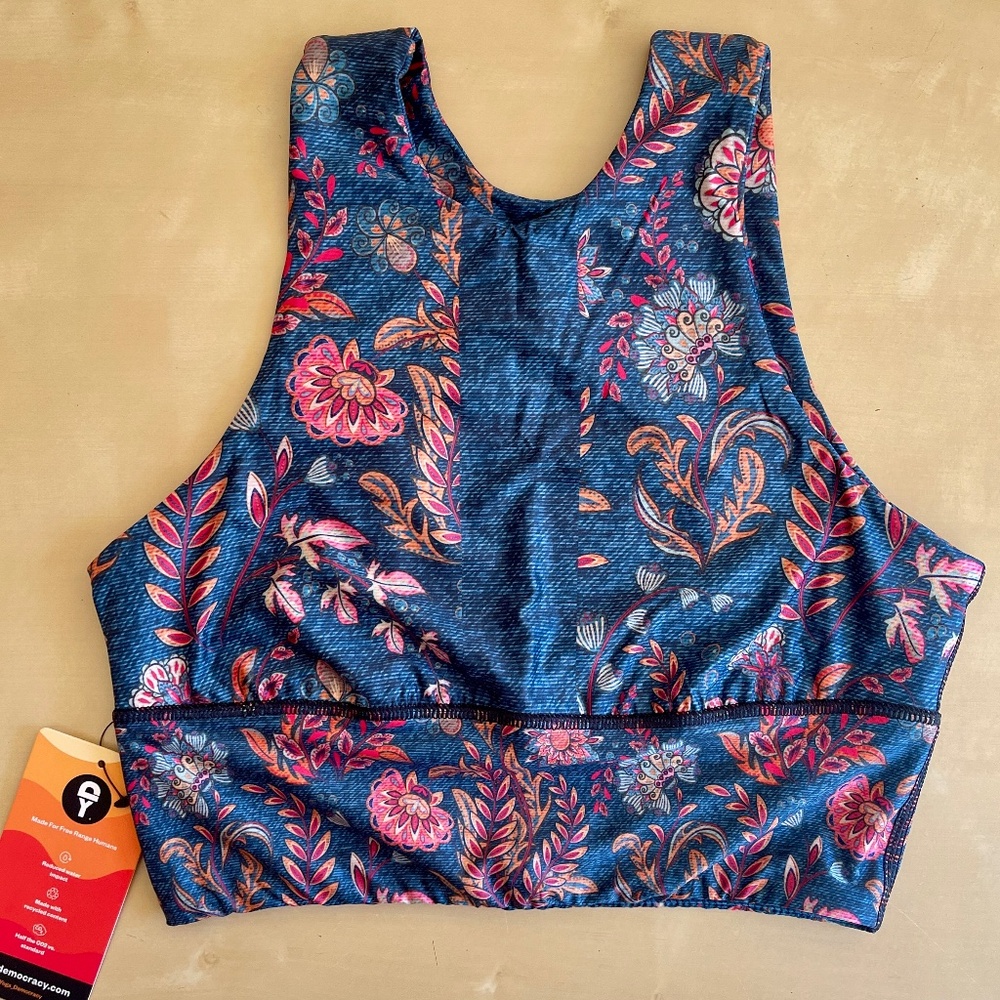 Yoga Democracy Free Range Sports Bra (NEW w Tags) - Festival Denim SM